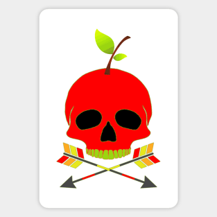 Apple Skull and Arrows Magnet